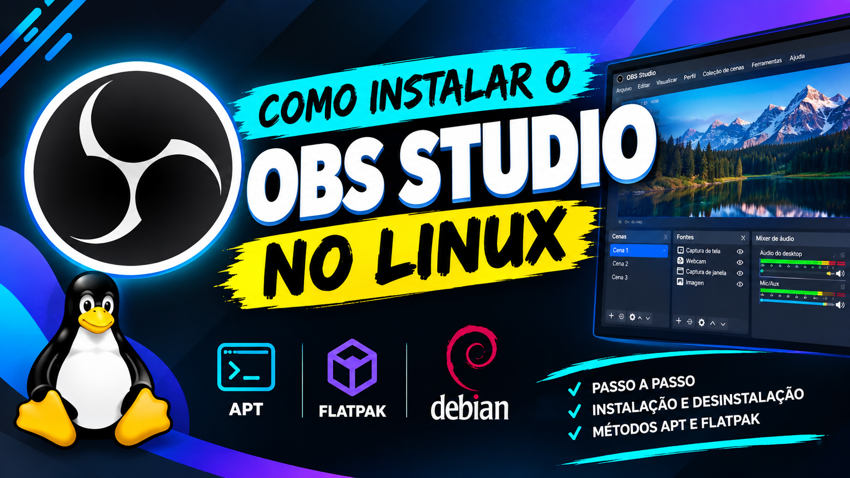 Como instalar e desinstalar o OBS Studio no Debian Linux